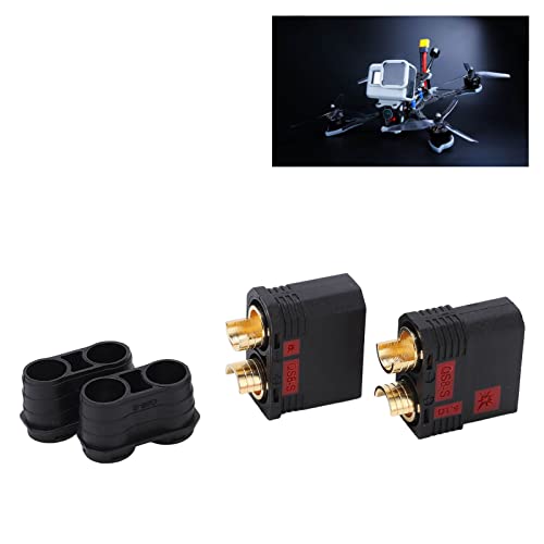 Set Connettori QS8-S Maschio e Femmina, Antiscintilla Alta Corrente 130A-200A 600V con Contatti in Rame Placcato Oro 8mm per Droni, Modelli RC, E-Bike