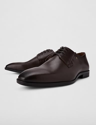 Image of Louis Philippe Men Premium Leather Breathable Lining Material Anti Slip with Heel TPR Sole Formal Derby Shoes
