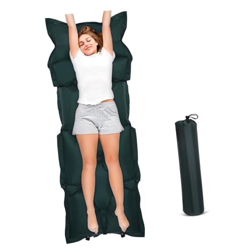 BESPORTBLE Inflatable Camping Sleeping Pad Integrated Pillow Self-Inflating Air Mattress for Outdoor Adventures Lightweight and Portable Design for Hiking and Backpacking
