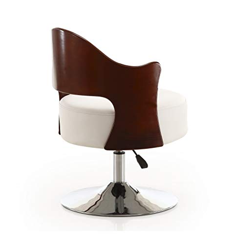 Sillón giratorio ajustable piel sintética Blanco miniatura 6