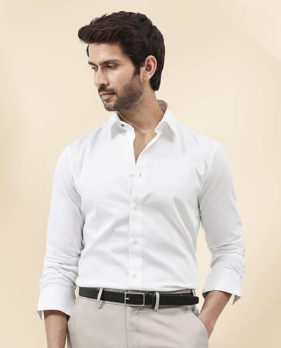 Image of IndoPrimo Men's Satin Shirt with Spread Collar Neck Line Solid Pattern Full Sleeves Regular Fit Western Style and Standard Length