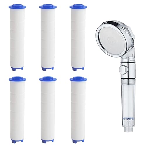 Baumwolle Filter für Duschkopf, 6 Stück Filter Duschkopf Sediment Kartusche Gefiltert Universal Saubere Wasserkernkern Baumwollkern für Regenduschkopf Duschkopf Filter Duschfilter Wasserfilter Dusche