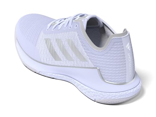 adidas Women's Crazyflight, White/Silver Metallic/Grey, 9