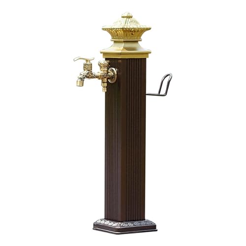 DOIBG Freestanding Garden Hose Holder with Copper Faucet, 44In Stainless Steel Water Column, Frost-Proof Yard Hydrant, Insulated Water Feature for Home & Garden-28.3in/72cm