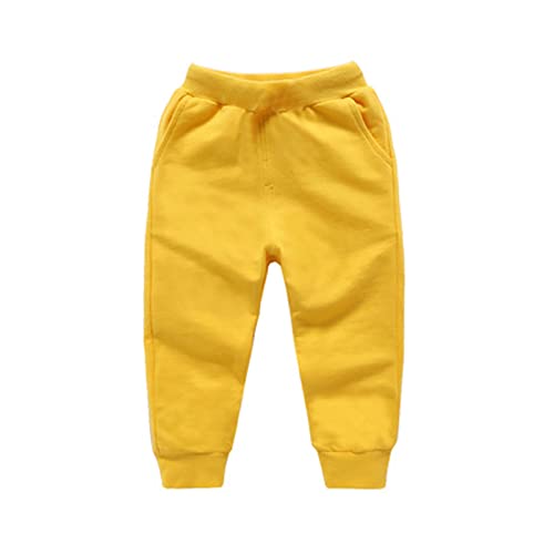 Girls Boys Warm Plain Pants Elastic High Waist Athletic Sweatpants Basic Active Joggers Kids Pull-On Solid Trouser