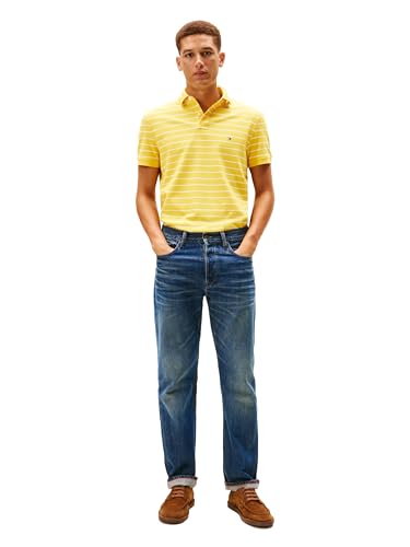 Image of Tommy Hilfiger Men's Short Sleeve Polo Shirts in Regular Fit With Stretch and Organic Pique Cotton