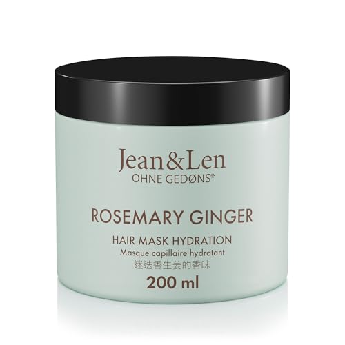 Jean & Len Hair Mask Rosemary und Ginger, für stark strapaziertes, trockenes und glanzloses Haar, intensive Feuchtigkeitspflege, ohne Parabene, Silikone und Mikroplastik, 200 ml