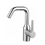 Grifo giratorio de acero inoxidable para control de agua fría y caliente, adecuado para varias instalaciones de lavabo (A)