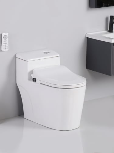 bidet toilet seat angled view - elongated electric bidet seat