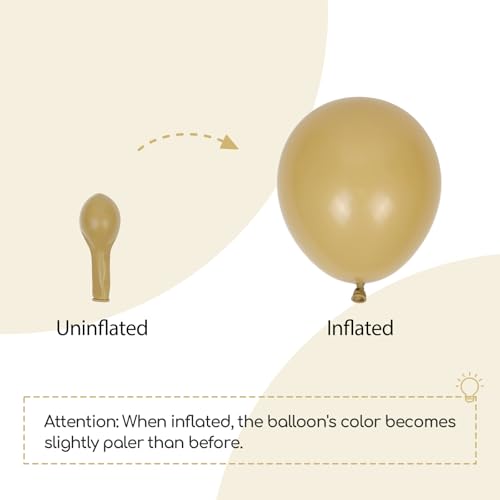 Image of Tan Balloons 12 inch, Light Brown Latex 50pcs Party Balloons | Boho, Wedding, Baby Shower, Birthday Party Decorations