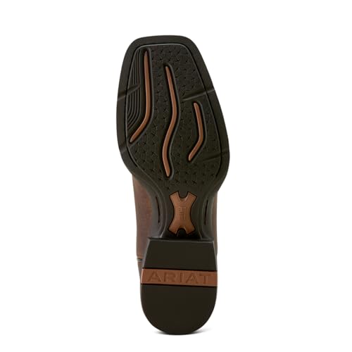 Ariat Men's Sport Rustler Toffee Hippo Print Vamp 13in Rich Oak Top3