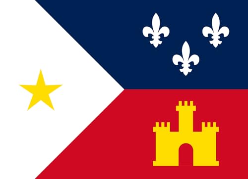 Drapeau Acadiana de qualité supérieure version paysage Thomas J de 1965 - 2