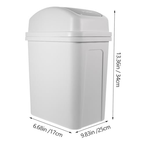 Caneca de basura rectangular con tapa blanca miniatura 2