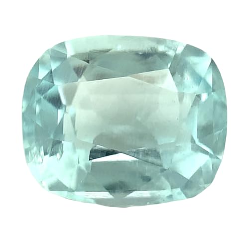 Aigue-marine naturelle en coussin 8,4x7mm pour création de bague et pendentif DIY