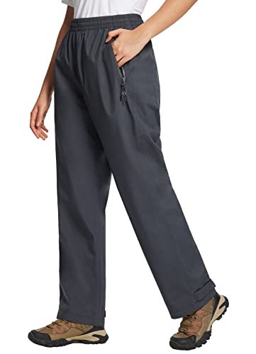 Baleaf Womens Rain Pants Waterproof Hiking Pants Lightweight Over Pants Windproof Outdoor Fishing Rain Gear Dark Gray L #TOP13