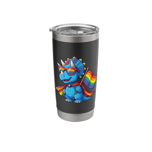 Triceratops LGBT Sunglasses and Rainbow Tumbler