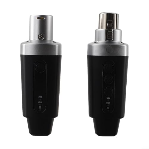 Wireless Microphone Converter 2.4G XLR Transmitter Receiver System para micrófonos dinámicos USB recargable Alcance 50M Audio estable Negro (1 en 1) miniatura 4
