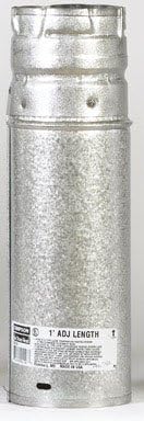 Simpson Duravent Stove Vent Pipe Adjustable, Adjustable Length, Insulated 3  Dia. X 12  Double Wal