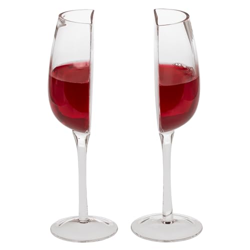 TIENDA EURASIA - Copas de Vino de Media Copa | Diseño Original de Media Copa de Vino Tinto de Cristal | Capacidad 200 ml | Medida 21 x 8 cm | Ideal para Regalar | 1 Unidad