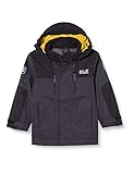 Hoher Tragekomfort Jack Wolfskin Kinder Jasper Jacke, Ebony, 140