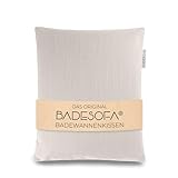 BADESOFA® Badewannenkissen S | Premium-Qualität, Schnelltrocknend | Bequemes Badewannen-Kissen in Perlmutt | Made in EU | Bade-Polster, passt in Jede Badewanne