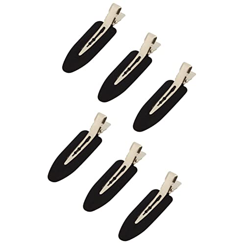 6Pcs No Bend Hair Clips- No Crease Hair Clips Styling Duck Bill Clips No Dent Alligator Hair Barrettes For Salon Hairstyle Hairdressing Bangs Waves Woman Girl Makeup Application (Black) #TOP9