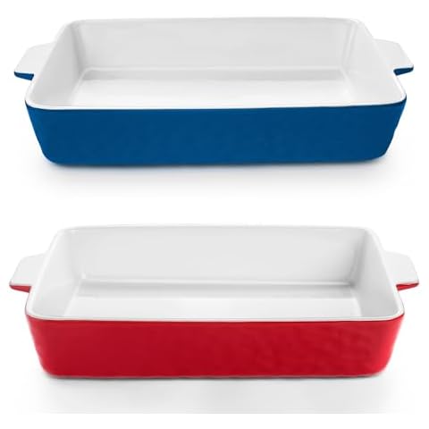 Krokori Casserole Dishes for Oven Lasagna Pan Deep Baking Pan - 2PCS of 9x13 Baking Dishes Cover