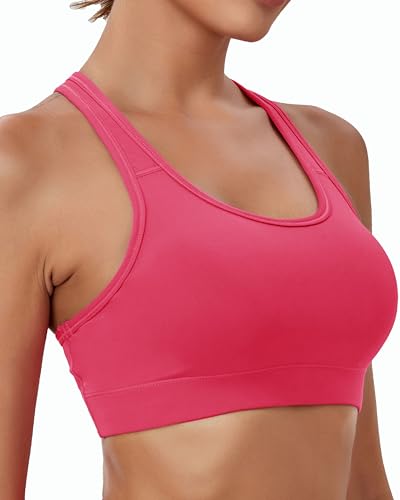 Image of Oalka Women's Racerback Sports Support Workout Running Bras | Oalka Women's Racerback Sports Support Workout Running Bras