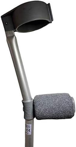 Comfy Crutch Handle Padded Covers (Pair) - Padded Foam Crutches Covers for Hand Pain Relief. Available in a Variety of Colours for Standard Adult Crutches (Dark Grey)