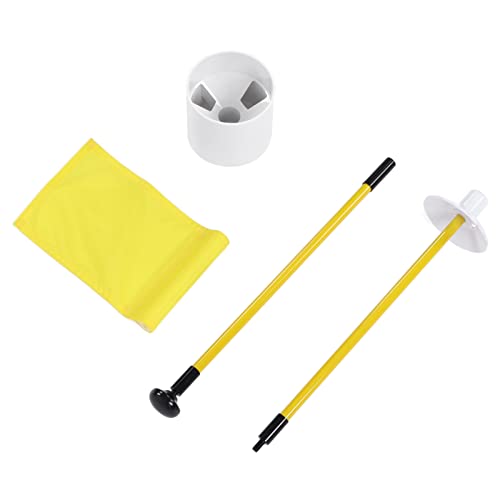 Acouto Detachable 2 Section Putting G Flags Yellow Practice Hole Pole Cup Flag or Backyard Putting een (Yellow)