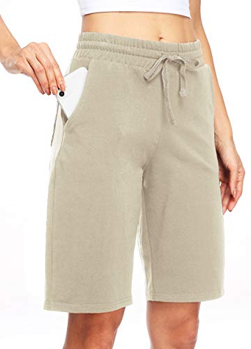 Willit women's 10" bermuda shorts cotton long shor…