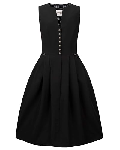 Stockerpoint Damen ELSA Midi Midi Dirndl ohne Schürze, schwarz, 34