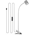 Dott Arts Desk Lamp,USB Clip On Light with 3 Color Modes,LED 10 Levels Brightness Reading Lamp, 360°Gooseneck Book Light,Eye-Care Reading Light for Home Office,Headboards Grey
