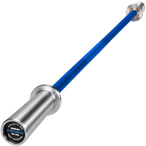 EVERYMATE 10kg Junior Barbell - Alloy Steel Bar for Weightlifting and Powerlifting Perfect for Junior People and Beginners 1200lb Capacity dia25x1670 Strength Training Bar