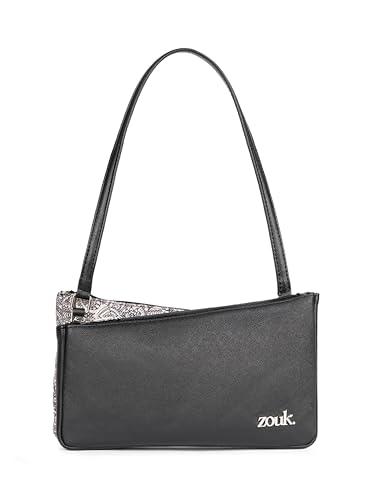 Image of ZOUK Kiya Small Shoulder Bag for Women - Dual-Sided Shoulder Bag with Criss-Cross Design| Handcrafted Purse with Dual Zipper Compartments & Water-Resistant Lining |