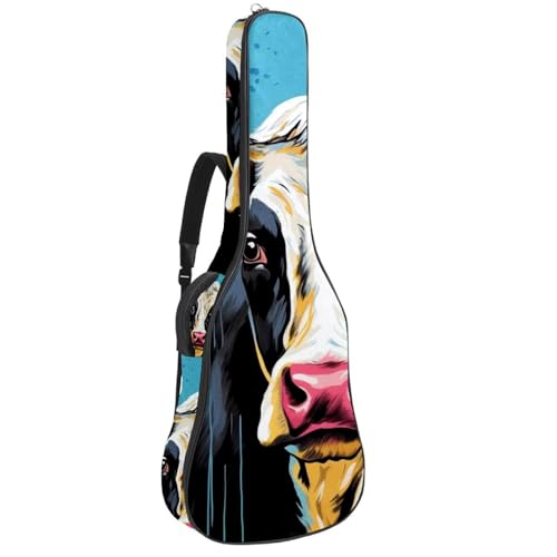 Sac pour guitare acoustique à motif vache pour emporter votre musique partout en voyage