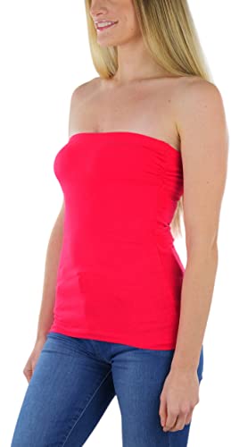 Image of ToBeInStyle Women's Cotton-Spandex Blend Stretchy Tube Top