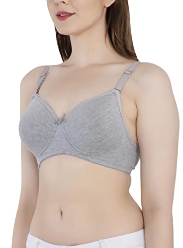 Image of Women's Seamless Padded Non Wired Cotton Stretch Everyday Bra| Detachable Straps | Transparent Straps Included