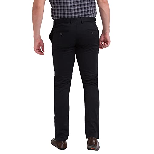 Image of Parx Cotton Dark Green Casual Trouser for Men