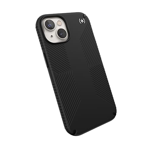 Image of Speck iPhone 14 & iPhone 13 Case - Drop Protection, Scratch Resistant, Dual Layer Slim Phone Case for 6.1 Inch iPhones 14 - Built for MagSafe - Presidio2 Grip - Black /Black /White