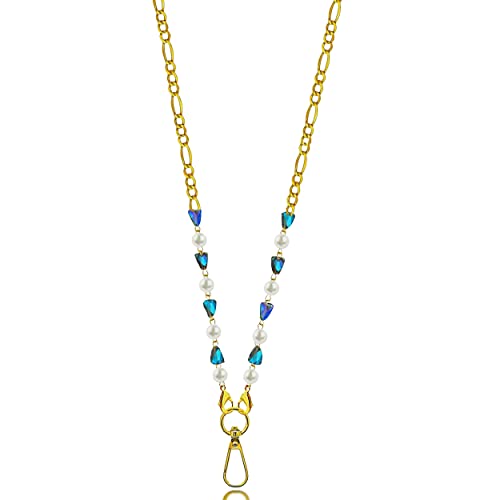 18K Pearl Stone Lanyards For Id Badges Holder For Women Designer Funky Necklace Teacher Lanyard Beaded For Badges And Keys Break Away Lanyards For Women Premium Class #TOP4