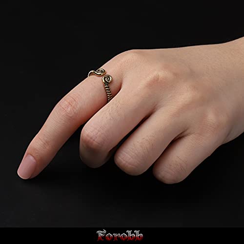Image of Skull Ring Brass Handcrafted Gothic Rock Punk Diablo Vintage Cocktail Party Biker Retro [Spiral 60031] - Ring Size 4