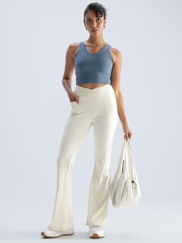 Image of CAVA Extra Tall Hourglass Flared Leggings for Women | V Waistband, Anti Camel Toe Design, Extra Tall Fit, Flared Bottoms, Deep Pockets, Sculpting Stretch Fabric