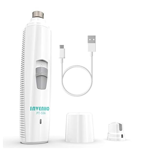INVENHO Pet Nail Grinder Electric Paw Trimmer Clipper Small Medium Large Dogs Cats Portable & Rechargeable Gentle Painless Paws Grooming Trimming Shaping Smoothing