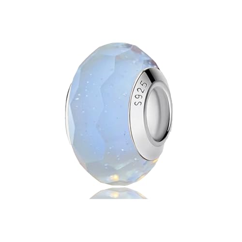 Image of GUAIHAODE Murano Glass Charms for Pandora Style Bracelet, 925 sterling silver Glass Bead Charms for Women (11-color)