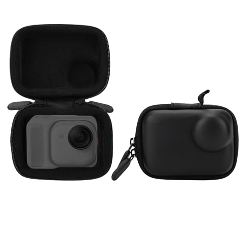 Mini Bolsa de Armazenamento para Câmara com Mosquetão, Mala de Transporte Protetora em Pele Sintética Preta Pequena Bolsa Armazenamento Portátil para Insta360 Go Ultra