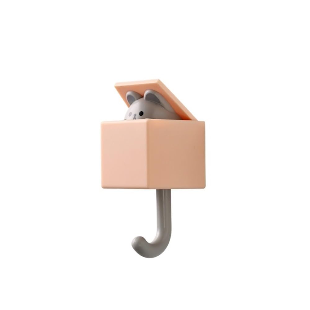 Dazhua Orange Rat 3Pcs Cute Cartoon Animal Wall Hooks - 3/6 Pcs Self-Adhesive Hanger Hooks For Bedroom And Home Decor(Orange Rat 3Pcs)