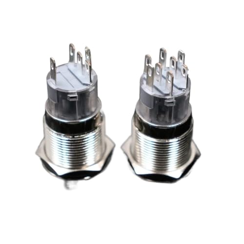 Interrupteur rotatif étanche DPDT à impulsion avec éclairage LED bleu 12V