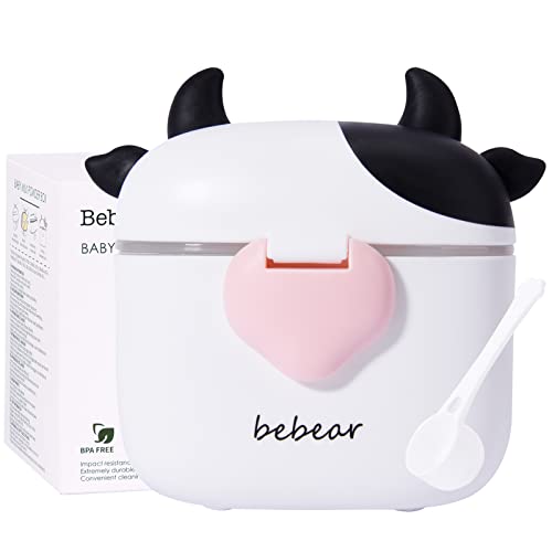 Image of Bebamour Baby Formula Dispenser Portable Travel Milk Powder Formula Container Candy Fruit Snack Storage Container with Scoop and Leveller, BPA Free (Black)