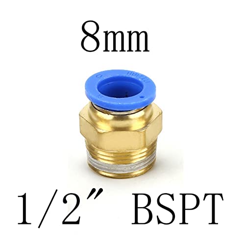 Conector rápido de montaje neumático de un toque Pc8-04 con rosca macho BSP robusta 3